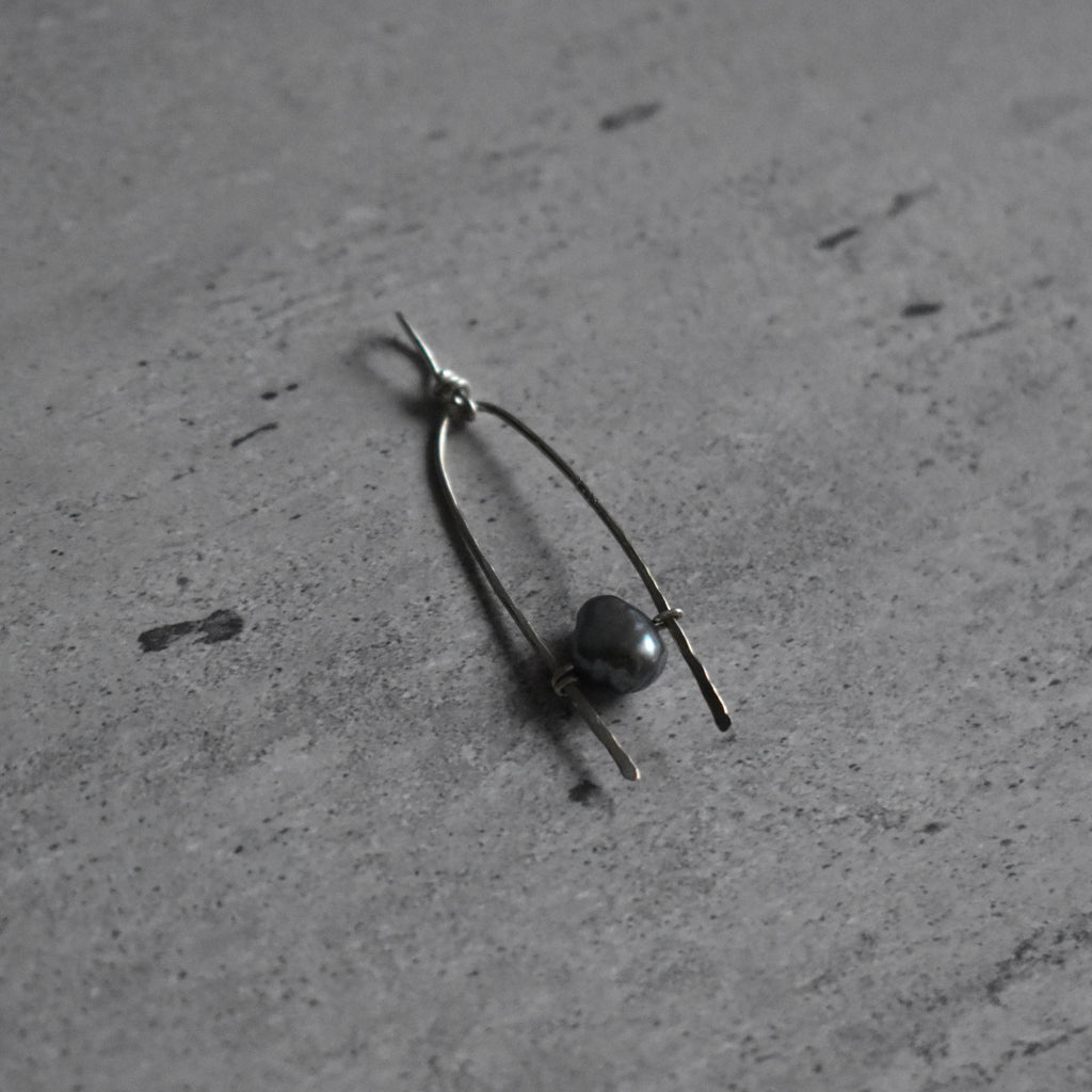 Light Blue Pearl Hammered Pendant
