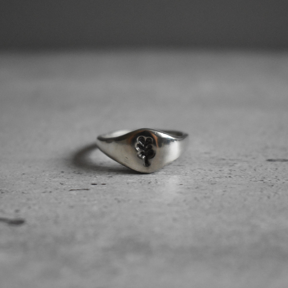 Leaf Signet Cast Ring