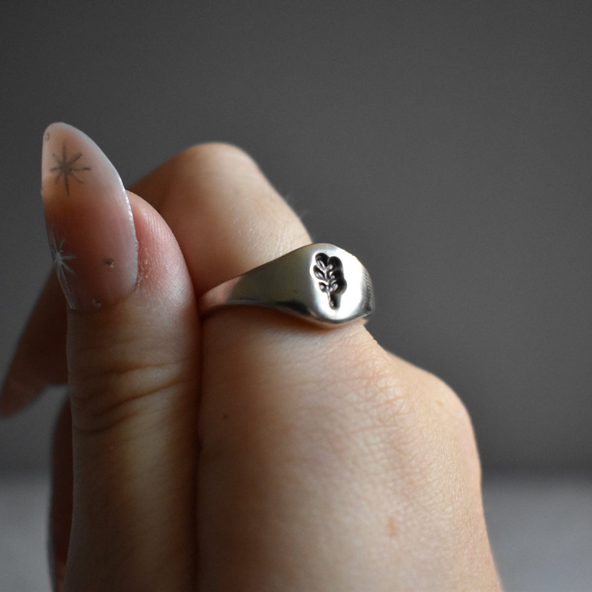 Leaf Signet Cast Ring