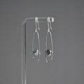 Light Blue Pearl Hammered Earrings