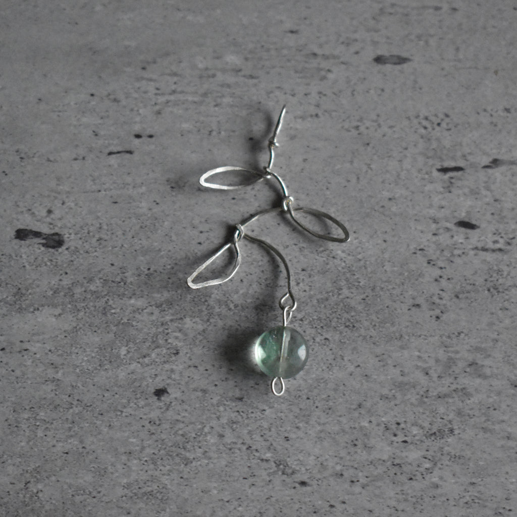 Fluorite Leaf Hammered Pendant