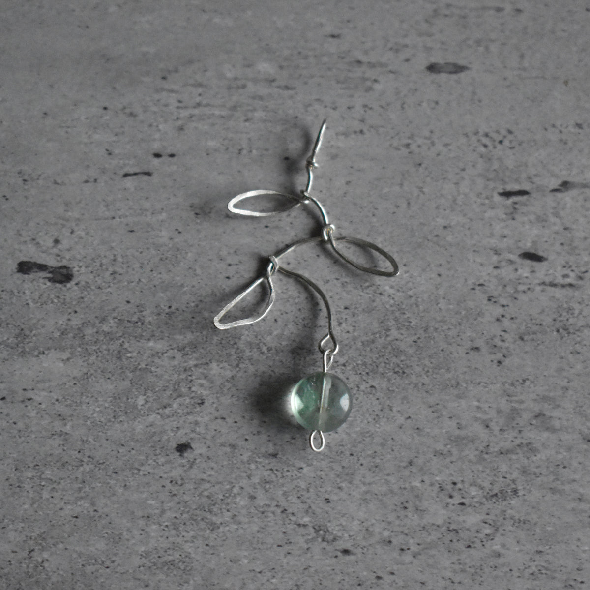 Fluorite Leaf Hammered Pendant