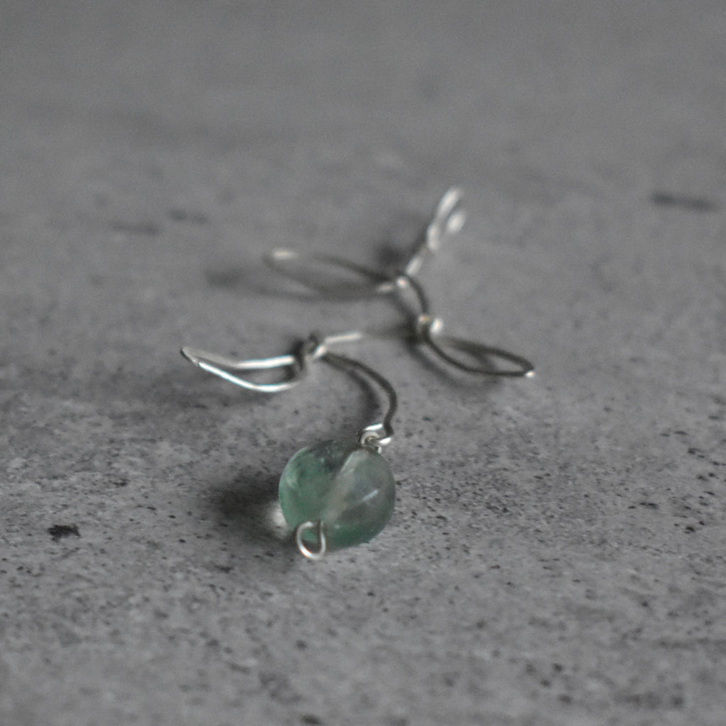 Fluorite Leaf Hammered Pendant