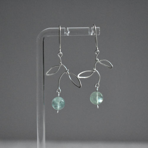 Fluorite Leaf Hammered Earrings