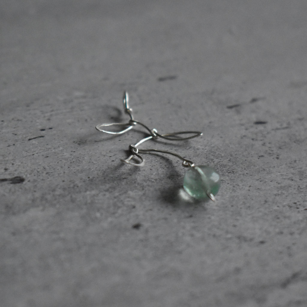 Fluorite Leaf Hammered Pendant