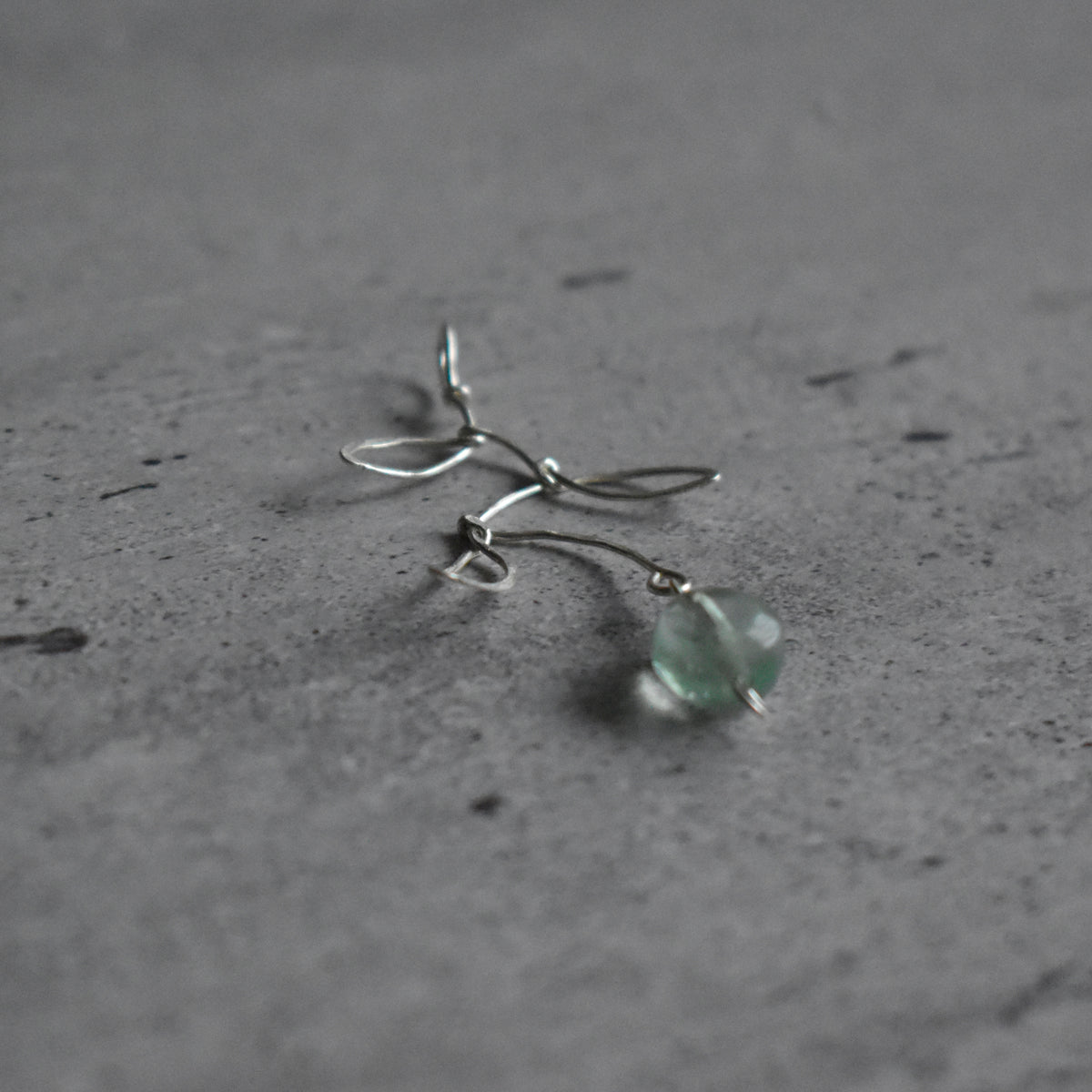 Fluorite Leaf Hammered Pendant