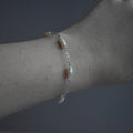 Small White Pearl Chain Bracelet Sterling Silver