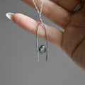 Light Blue Pearl Hammered Pendant