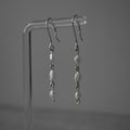 Small White Pearl Triple Dangle Earrings Sterling Silver