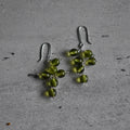 Green Glass Grape Cluster Earrings