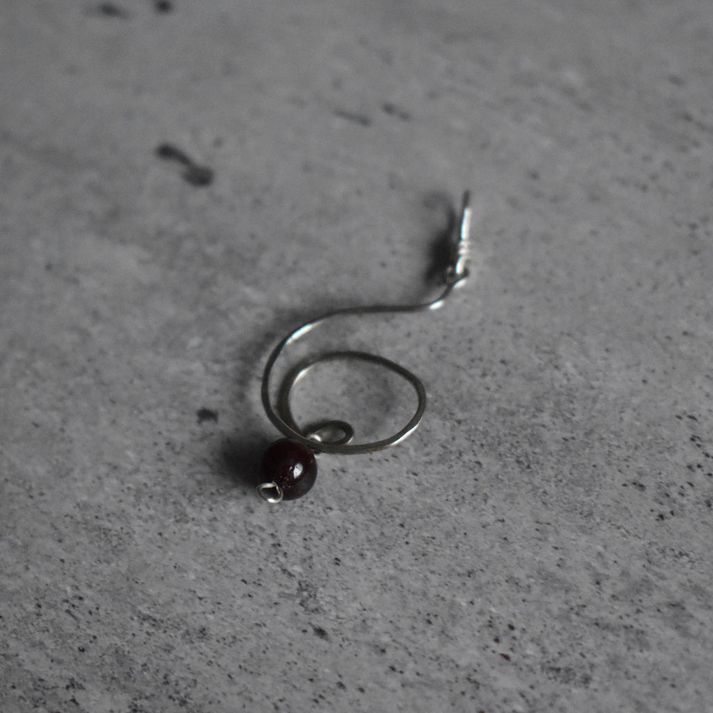 Garnet Spiral Hammered Pendant